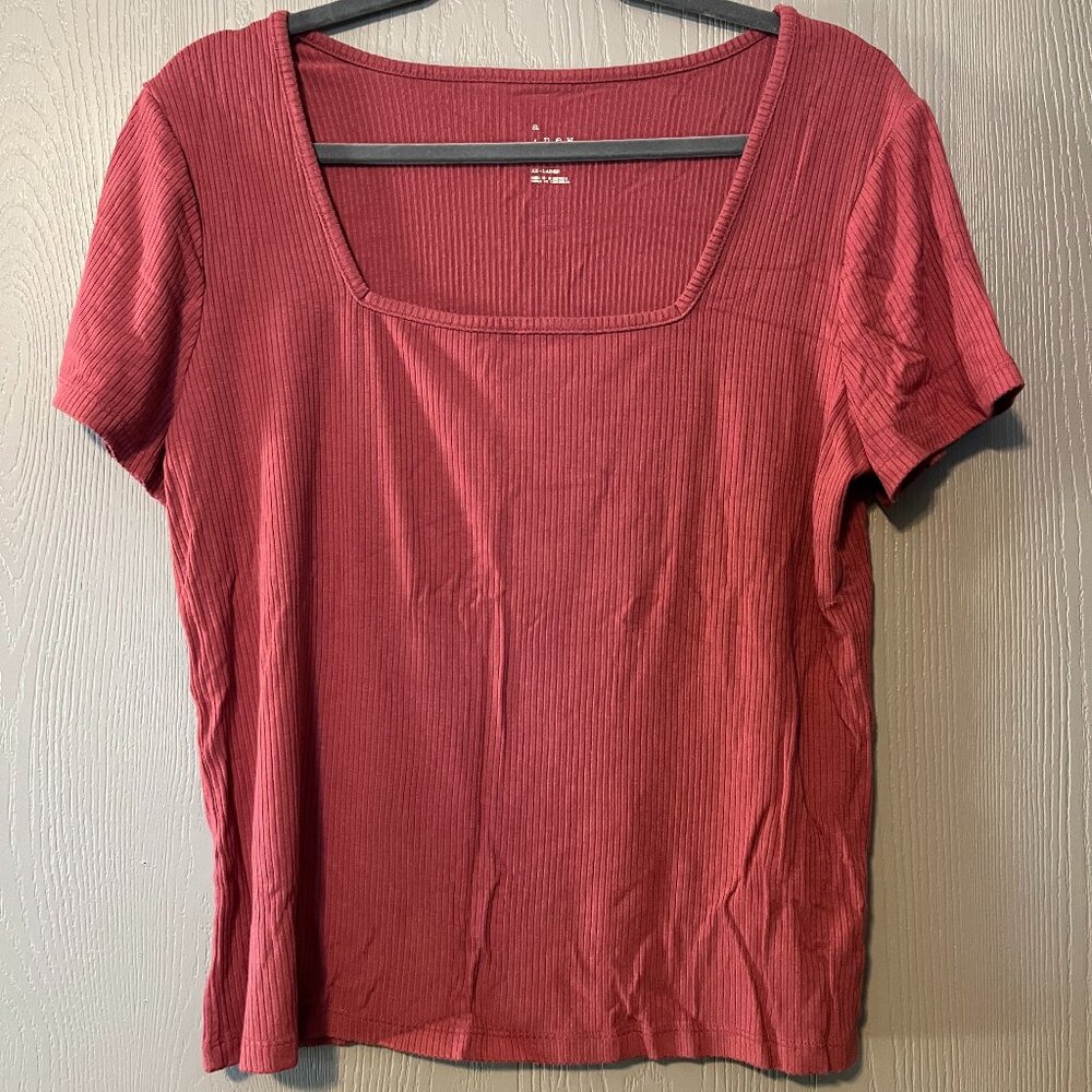 A New Day Ribbed Square Neck T-Shirt - Size XXL - Great Condition